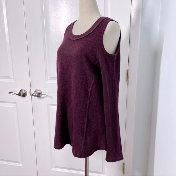 Aqua 100% cashmere cold shoulder longline sweater size S - Picture 7 of 10